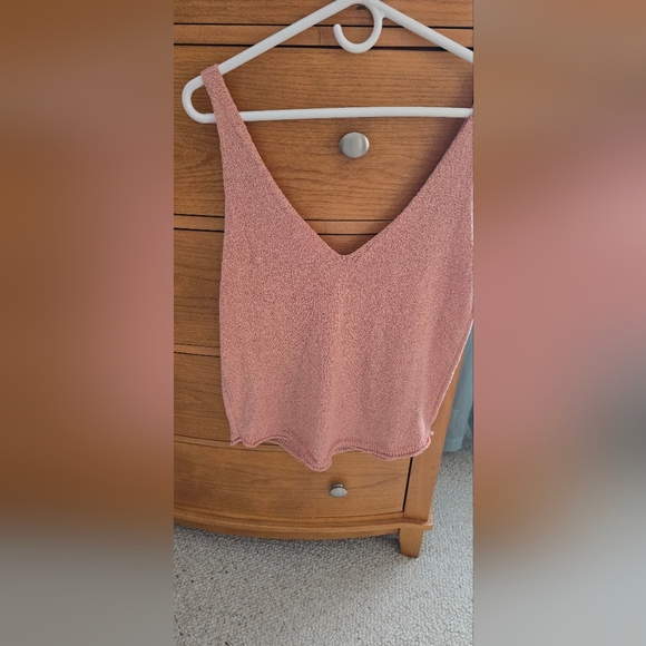 ❤️💋 NWOT Pink Lily Blush Mini-boucle Lightweight Sweater Tank, L - Picture 6 of 6
